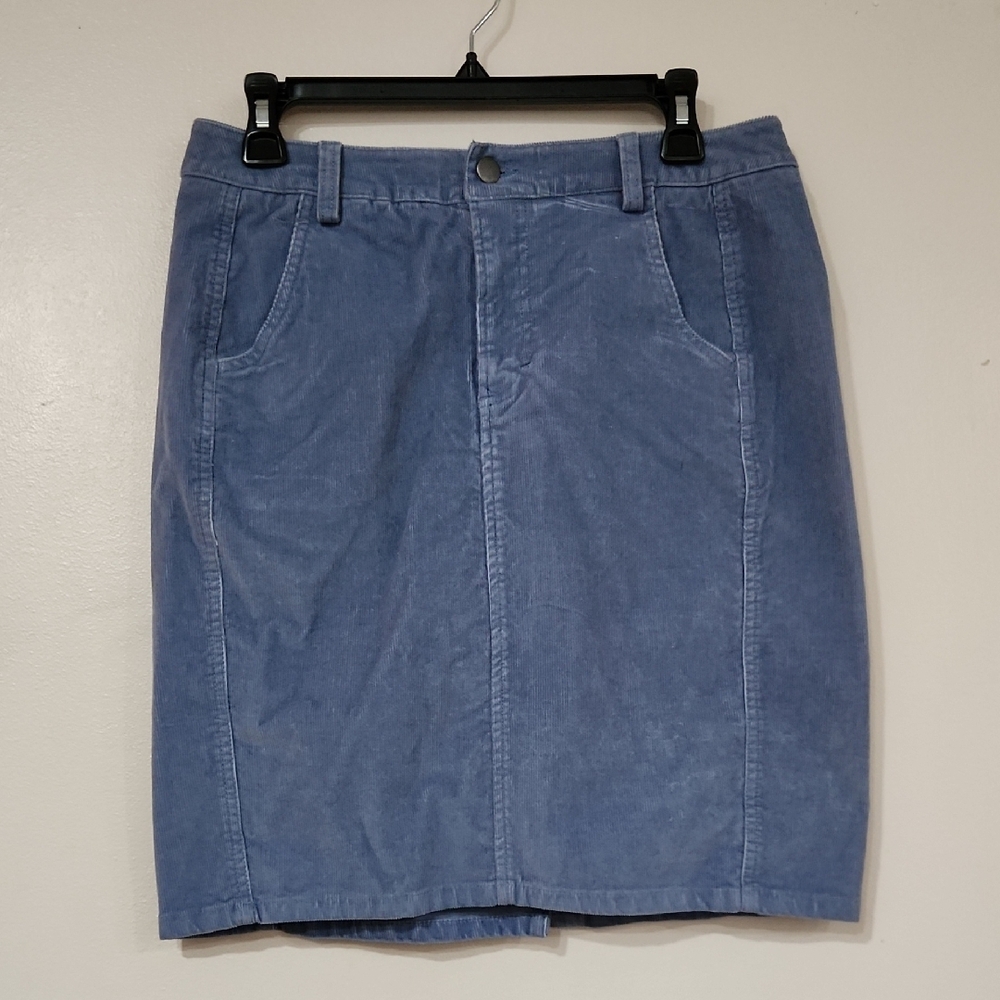 Womens Blue Corduroy Skirt